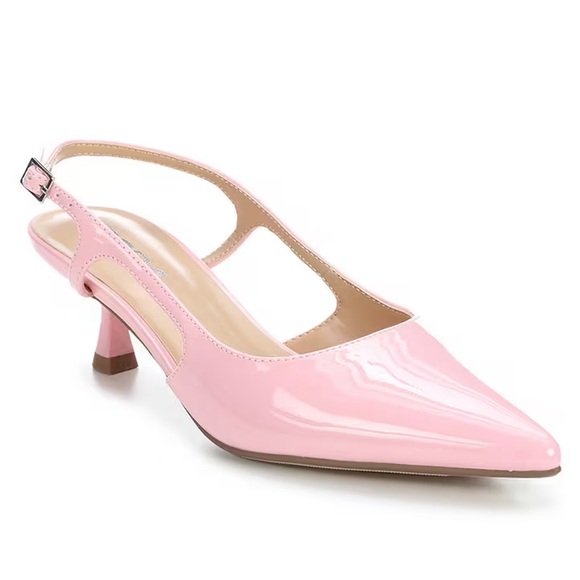 Soda Light Pink Slingback Kitten Heels - Picture 2 of 6